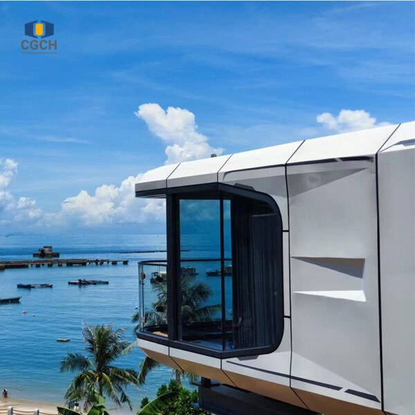 CGCH 40ft Prefab Home Capsule Mobile Hotel Prefab Home with Kitchen and Bathroom Capsule Home