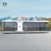 02 All-aluminum intelligent space capsule house, featuring panoramic views, extreme temperature adaptability, and modular quick assembly.