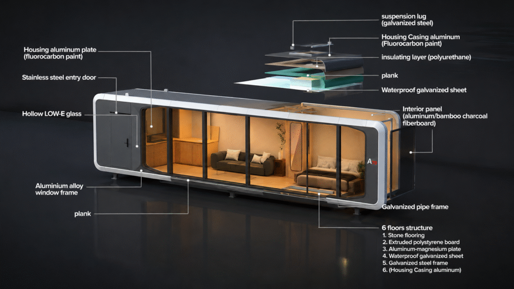 CGCH Capsule House A70-Exploded view